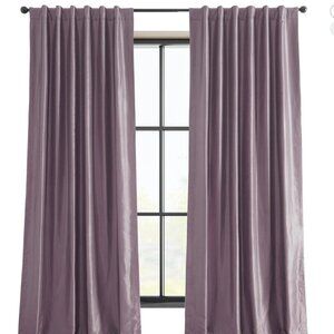 HPD Faux Silk Blackout Curtains Smokey Plum